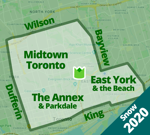 2020 Snowzilla Service Area - Midtown Toronto & East York